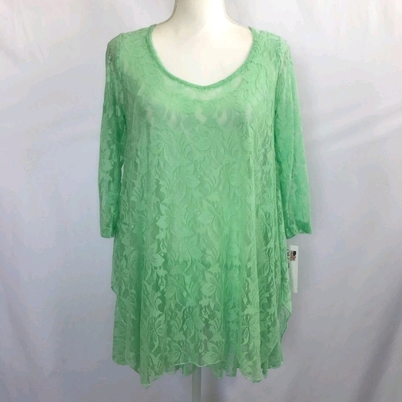 Sole Dione Studio Mint Green Lace Top. NWT - Picture 1 of 16
